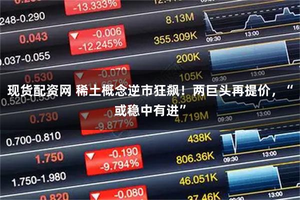 现货配资网 稀土概念逆市狂飙！两巨头再提价，“或稳中有进”